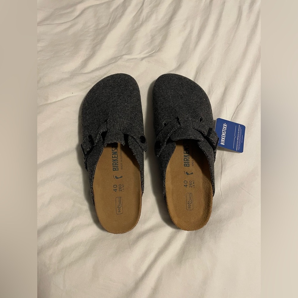 Birkenstock Gray Slip-On Clogs